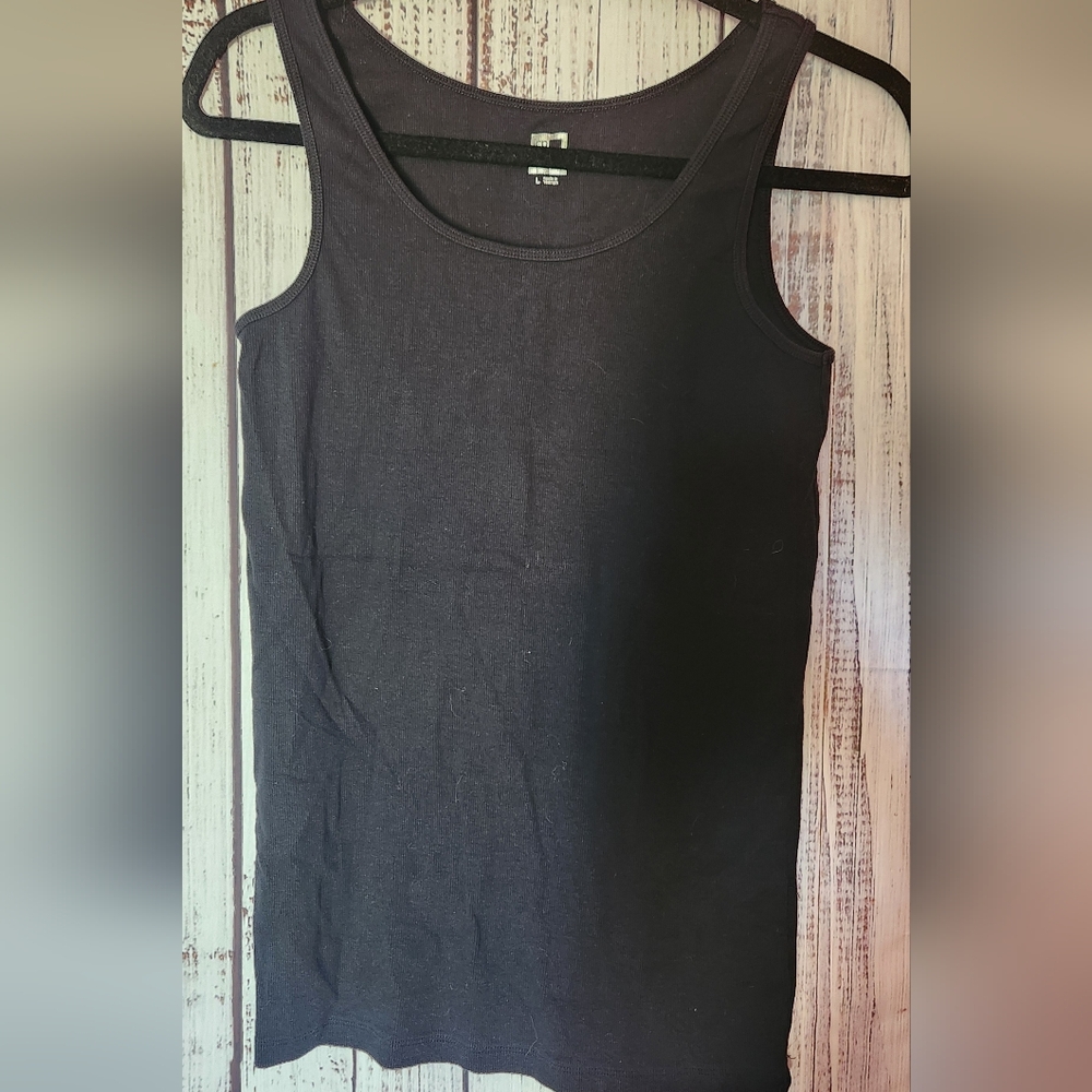 JCPenney Black Fitted Ribbed Tank Top